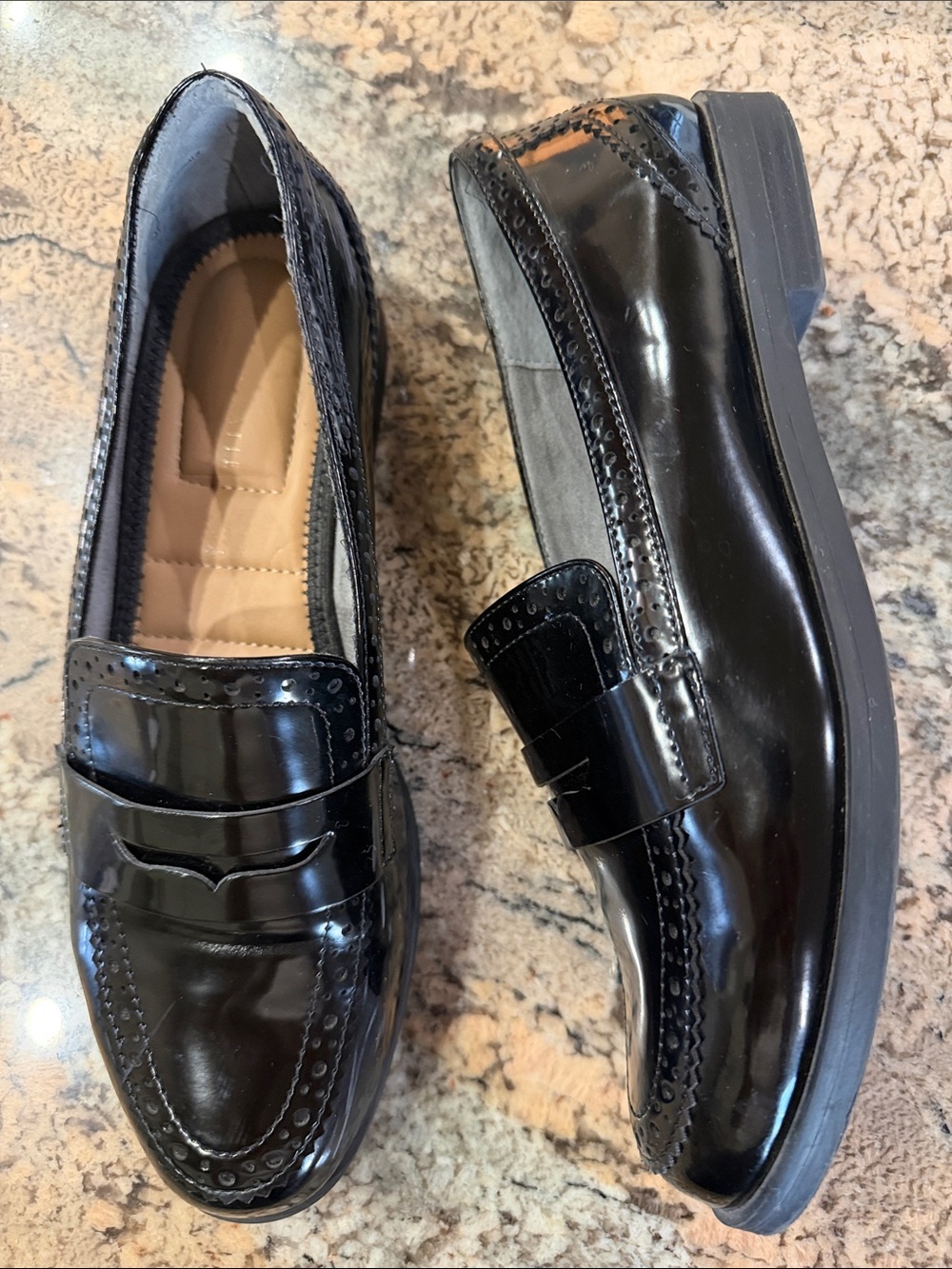 Kelly & Katie Black Patent Penny Loafers